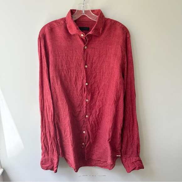 Saks Fifth Avenue men’s button down linen shirt - Picture 1 of 8